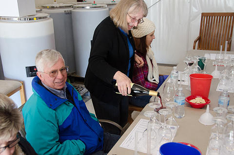 Pouring Wine for Blending