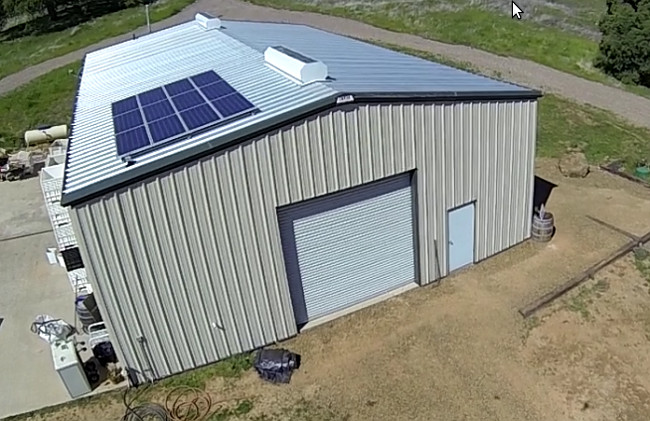 Solar Panels on roof of our Amador County Winery