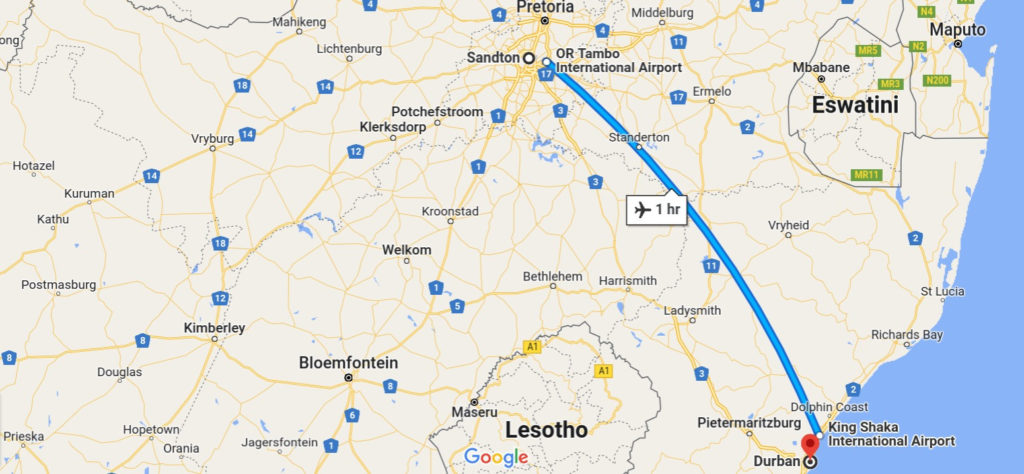 Sandton to Durban